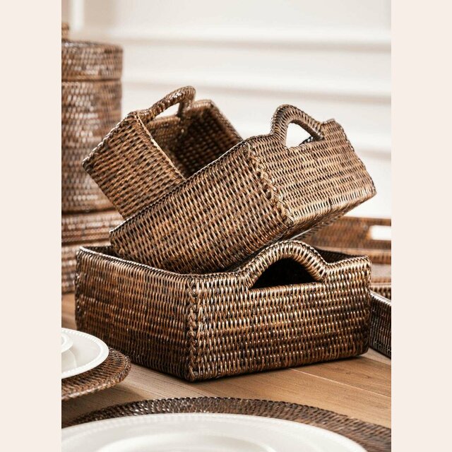 CESTO DE RATTAN - 17 X 17 CMS