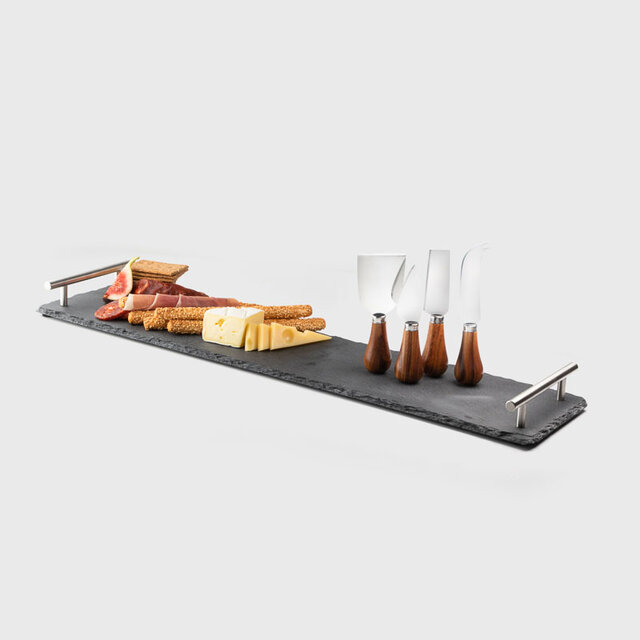 SET TABLA PIZARRA CON 4 CUCHILLOS DE QUESO TAYLORS